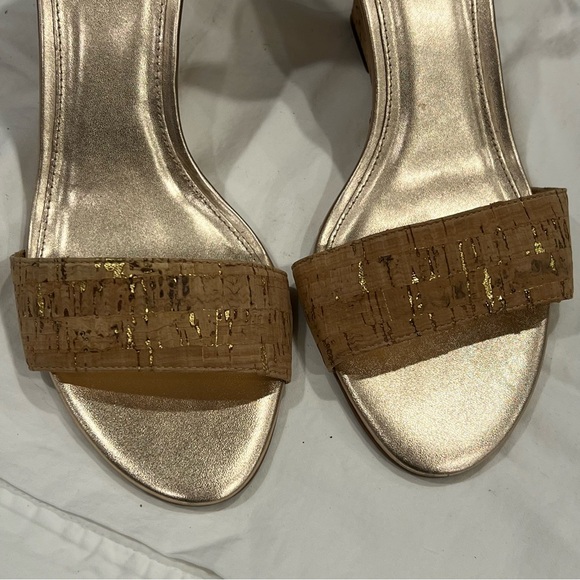 Lilly Pulitzer size 10 Bridgette Wedge cork gold ankle strap sandals dress shoe - Picture 6 of 16